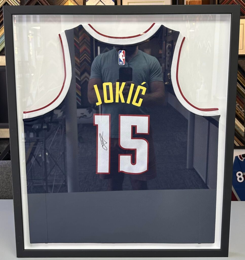 Nikola Jokic, Nathan MacKinnon, Cale Makar Framed Jerseys