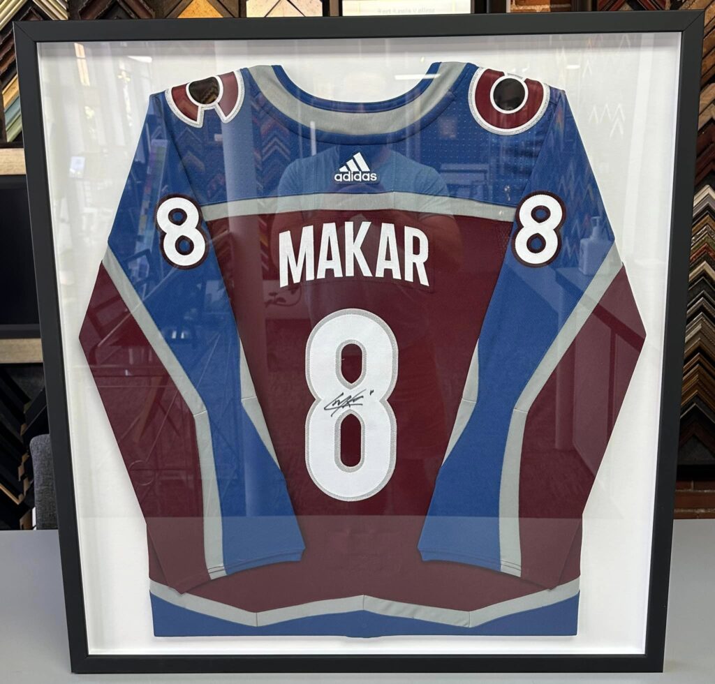 Nikola Jokic, Nathan MacKinnon, Cale Makar Framed Jerseys