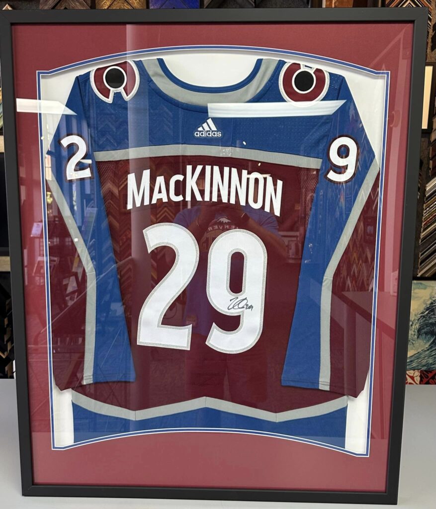 Nikola Jokic, Nathan MacKinnon, Cale Makar Framed Jerseys