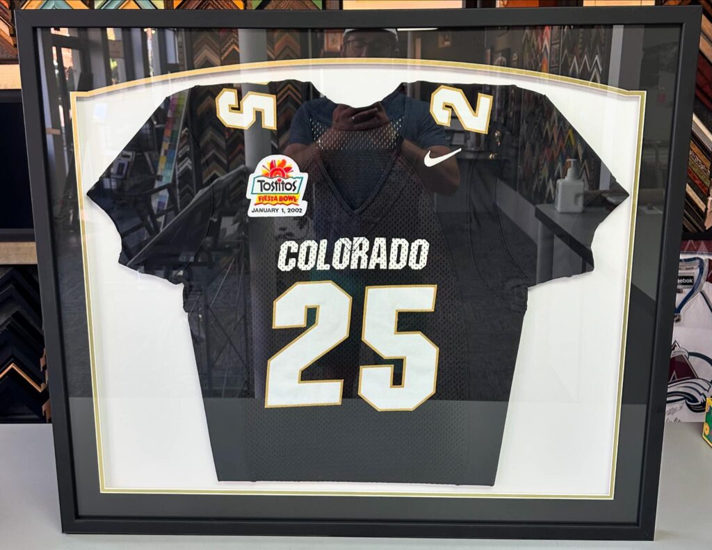 Custom Framed CU Buffs Jersey Framing 