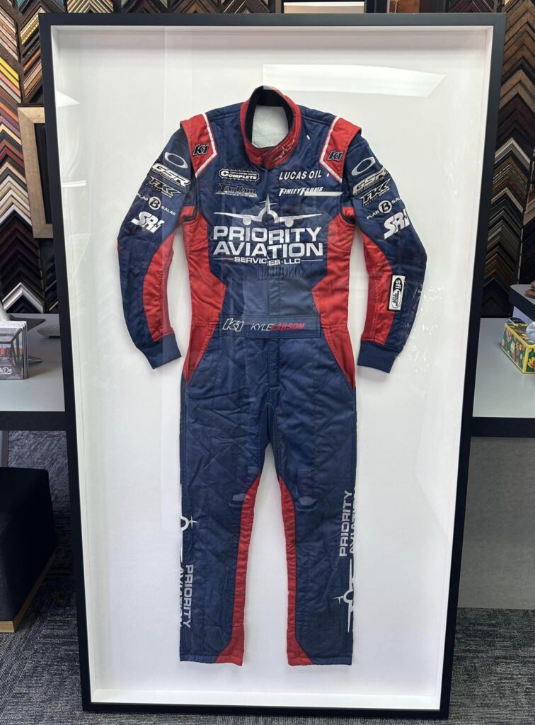 Custom Framed Racing Suit Shadowbox 