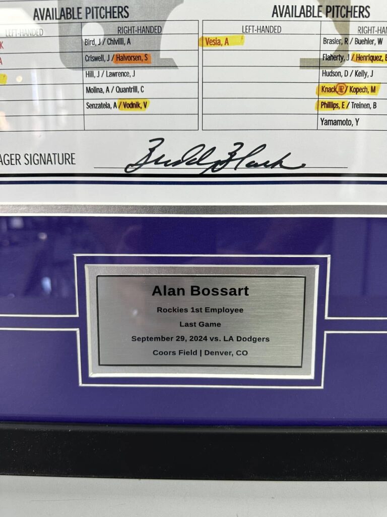 Congrats, Alan Bossart! | Colorado Rockies