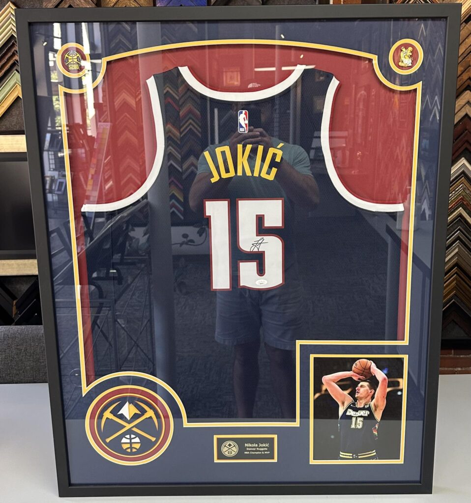 Custom Framed Nikola Jokic Nuggets Jersey