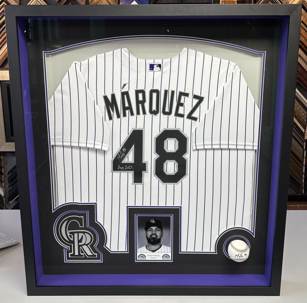 Custom Framed German Marquez Jersey & Baseball