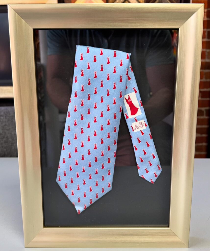 Custom Framed Tie Shadowbox | Alpha Phi 