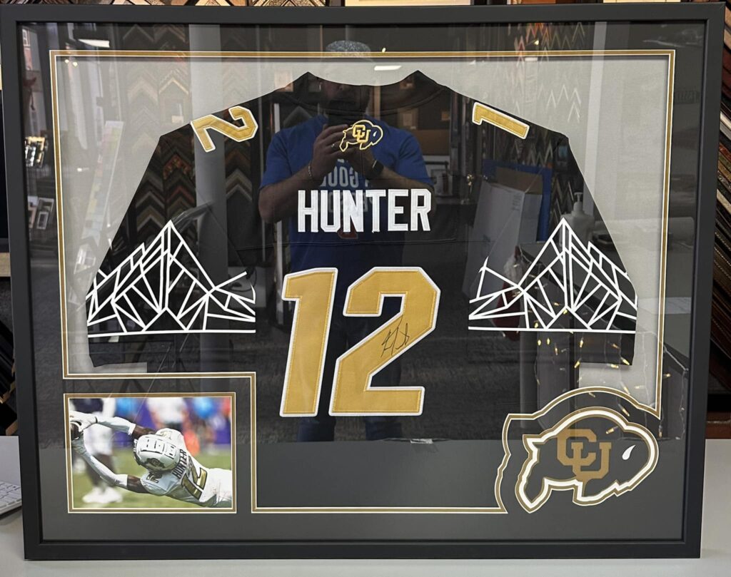 Custom Framed Travis Hunter CU Buffs Jersey