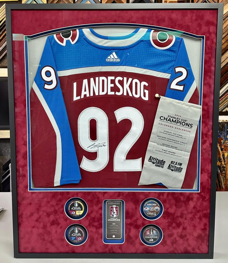 Custom Framed Gabe Landeskog Avalanche Jersey