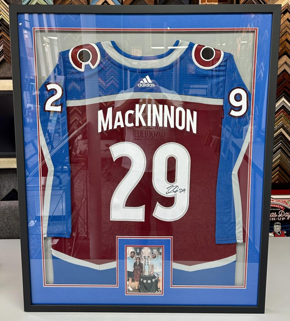 Framed Nathan MacKinnon Avalanche Jersey