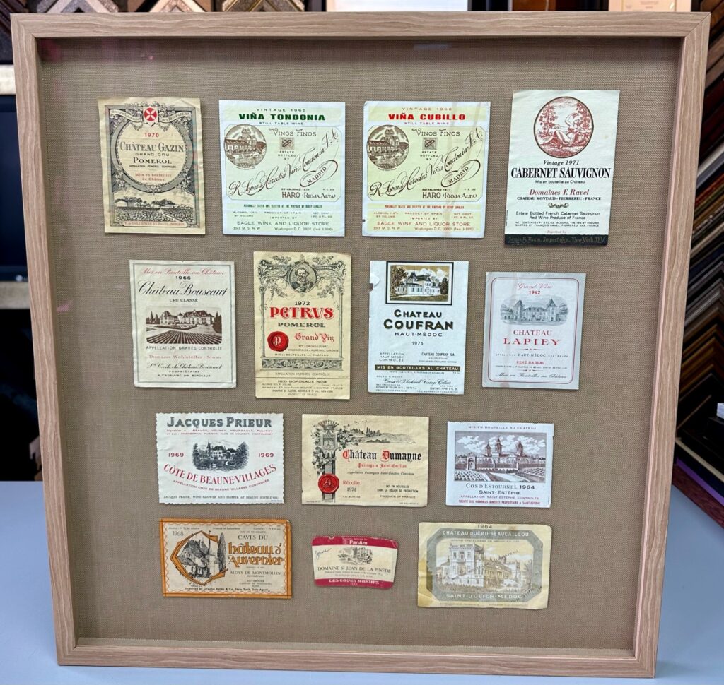 Custom Framed Wine Label Shadowbox 