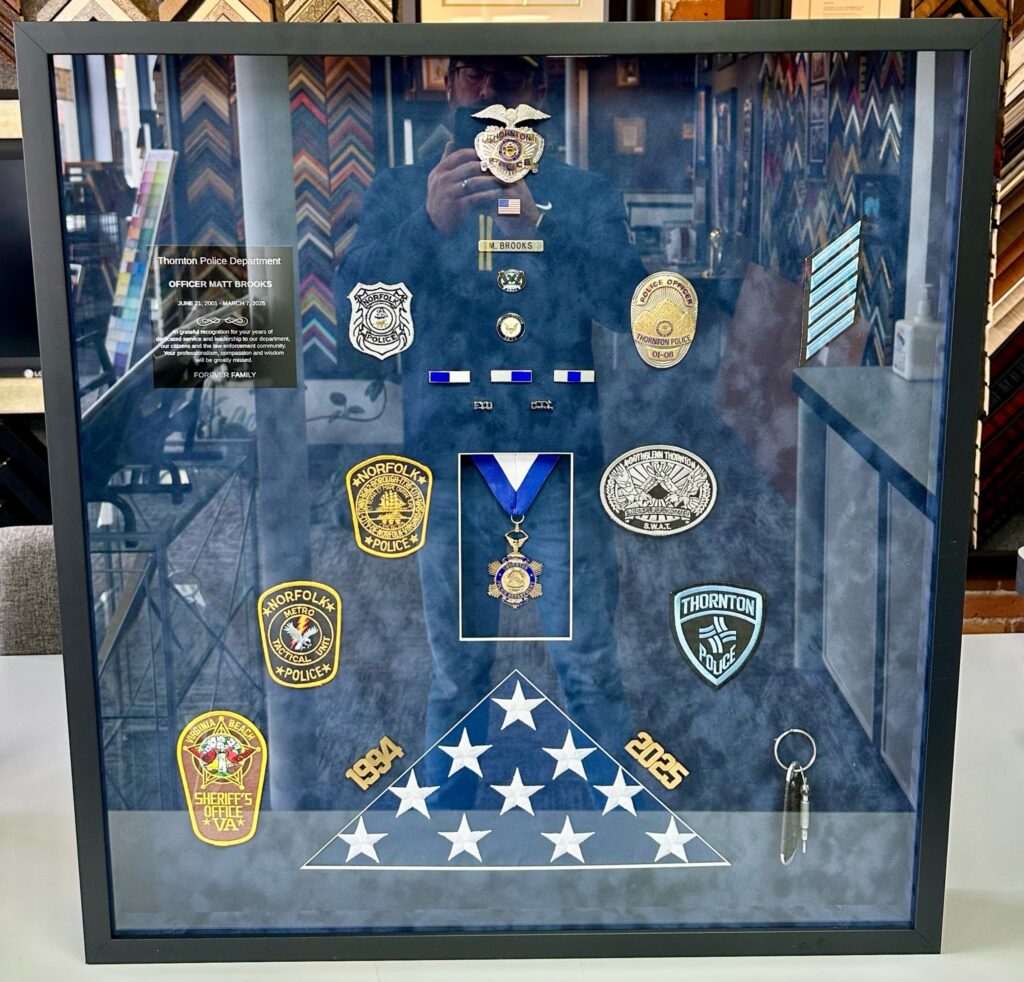 Custom Framed Police Retirement Shadowbox 
