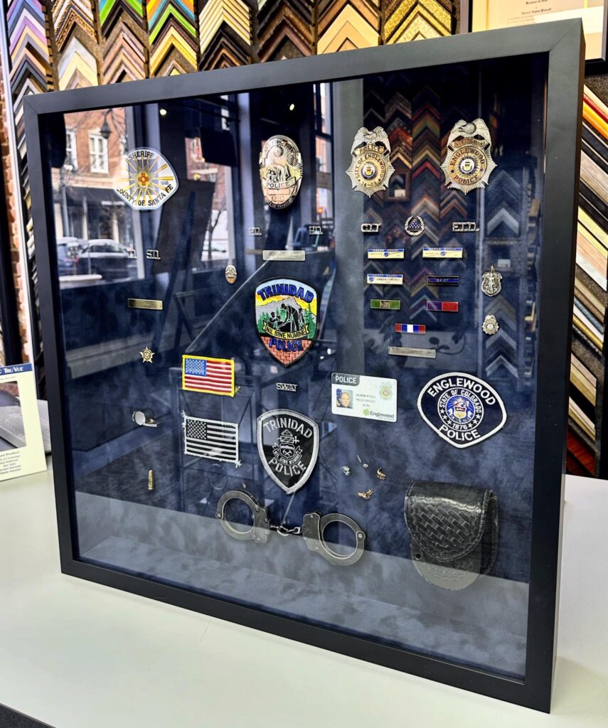 Police Retirement Shadowbox Framing Denver