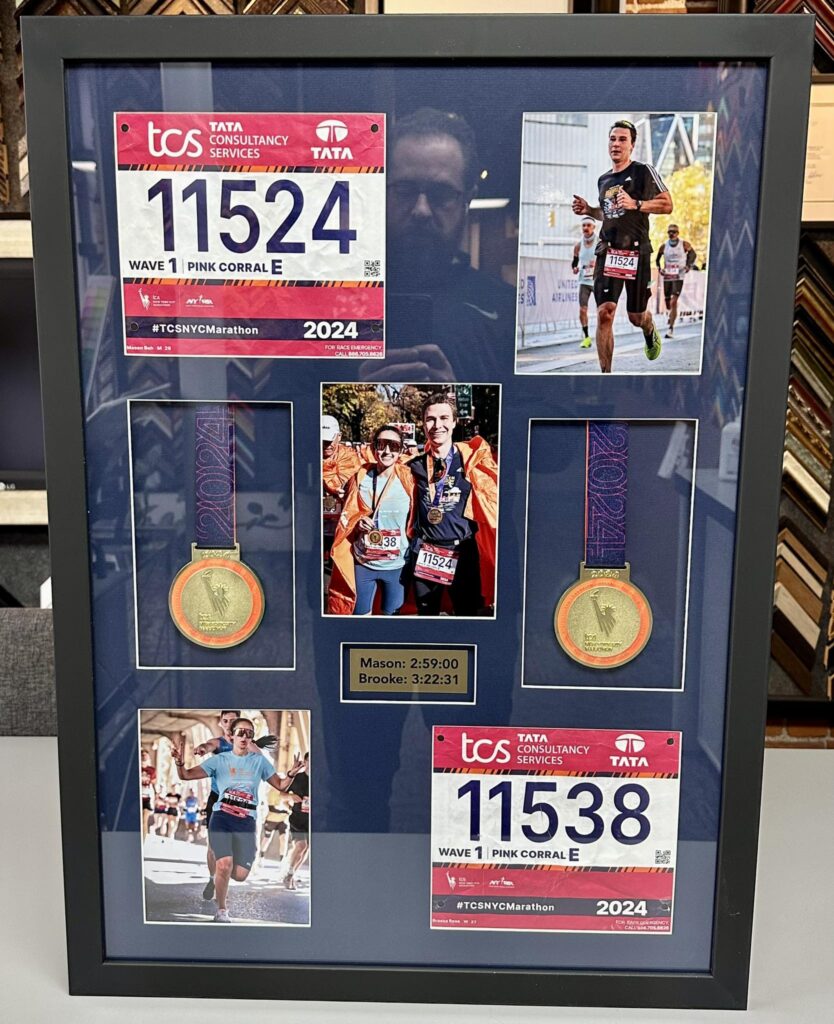 Custom Framed NYC Marathon Shadowbox