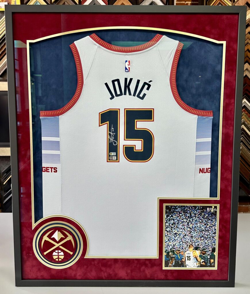 Custom Framed Nikola Jokic Nuggets Jersey