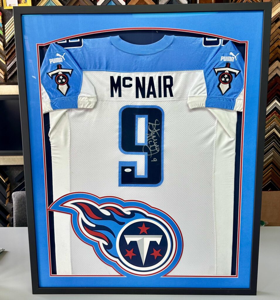 Custom Framed Steve McNair Titans Jersey