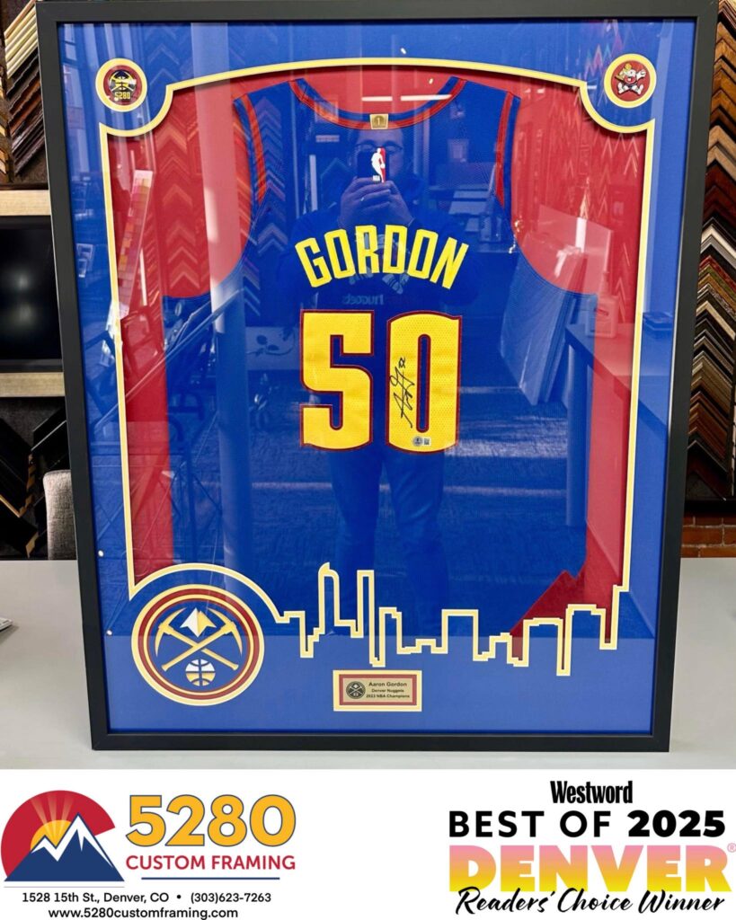 Custom Framed Aaron Gordon Nuggets Jersey