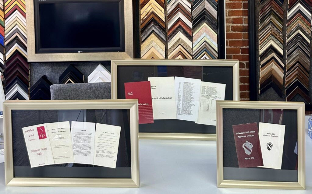 Custom Framed Alpha Phi Shadowboxes 