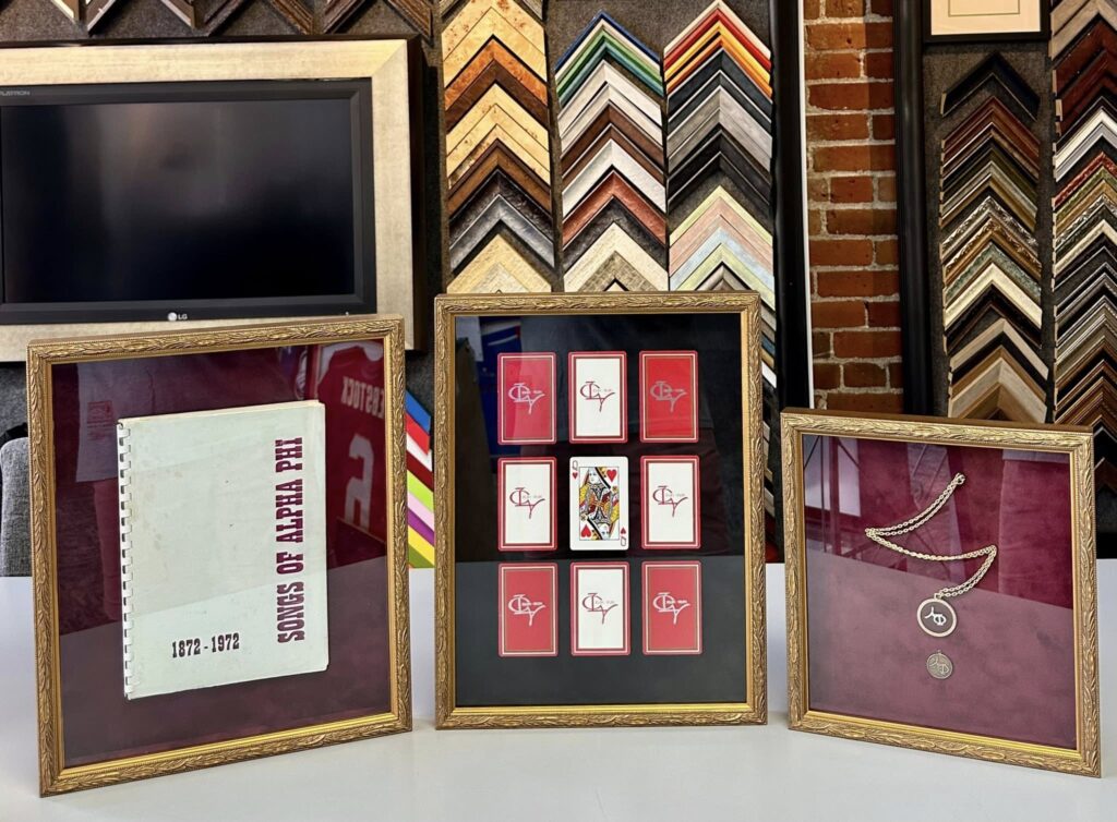 Custom Framed Alpha Phi Shadowboxes 