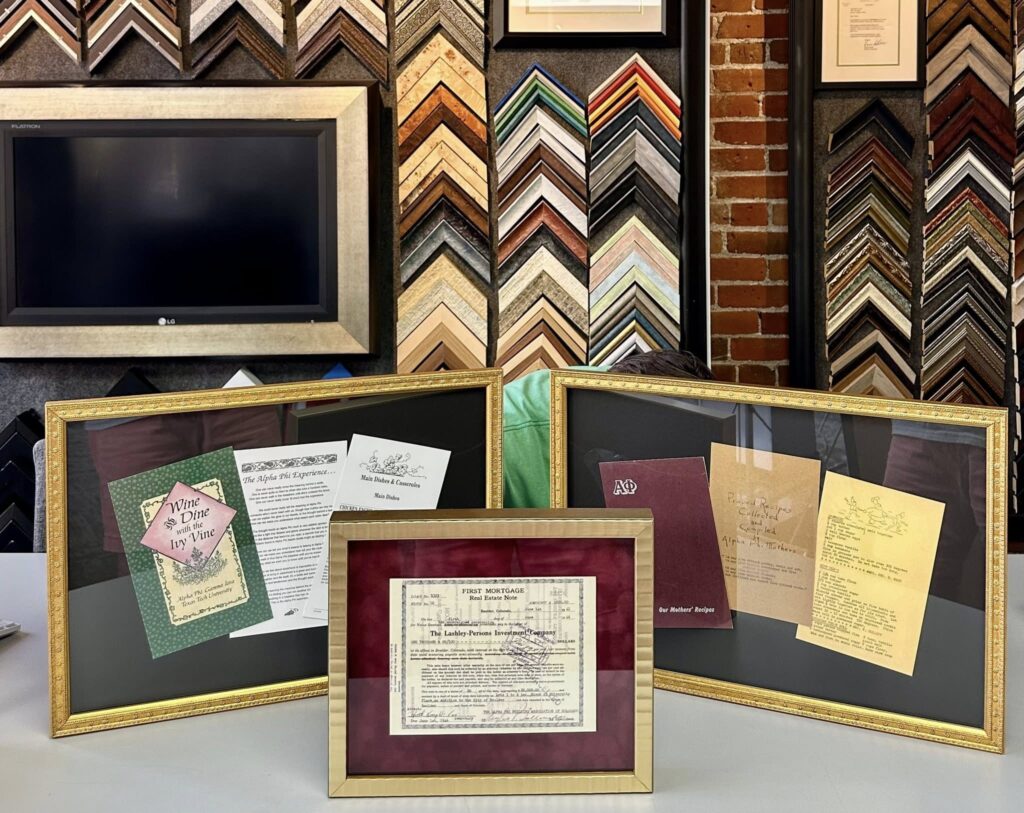 Custom Framed Alpha Phi Shadowboxes 