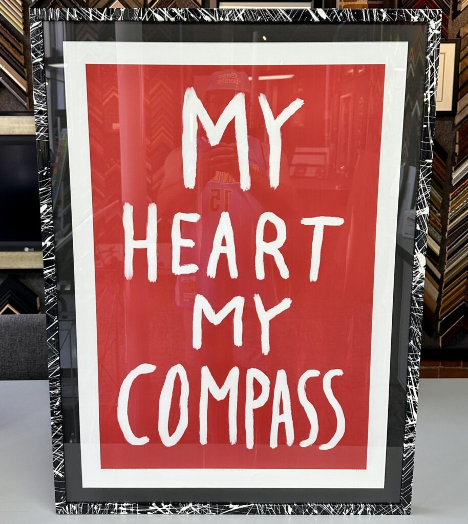 'My Heart My Compass' Custom Framed Print