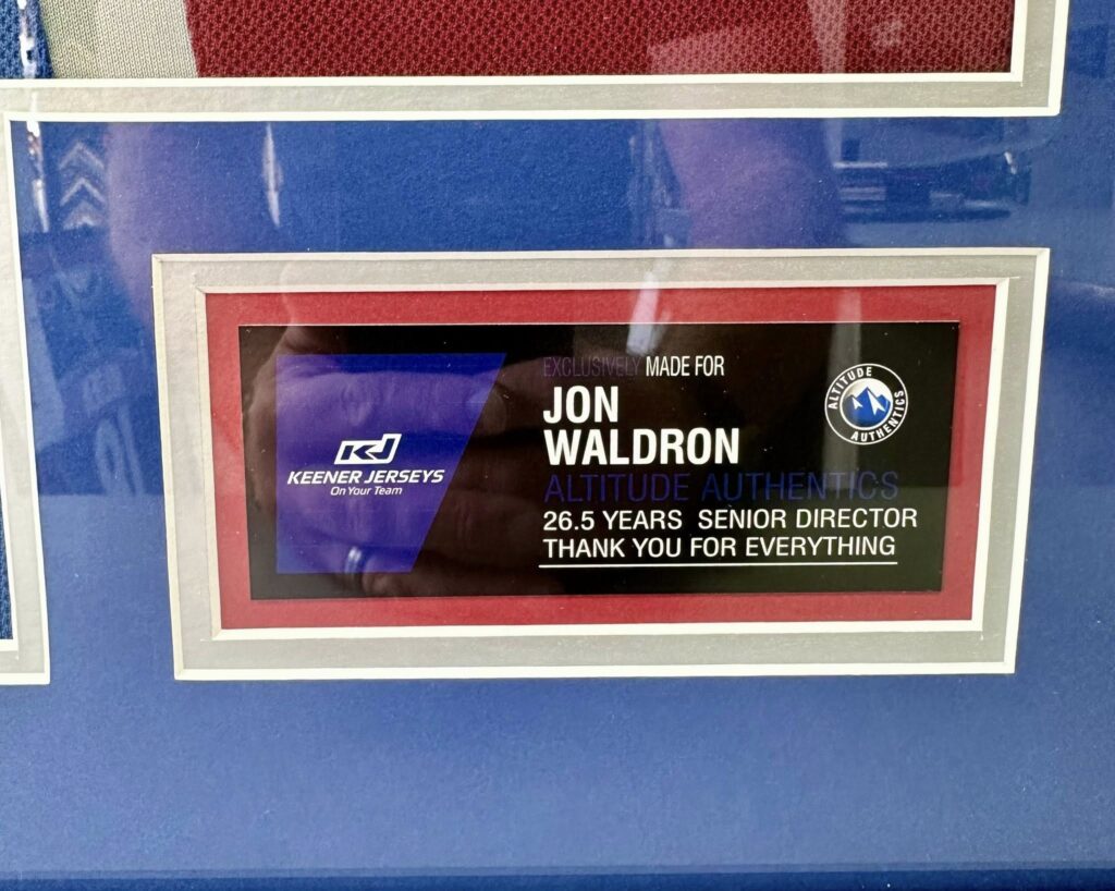 Custom Framed Avalanche Jersey | Jon Waldron