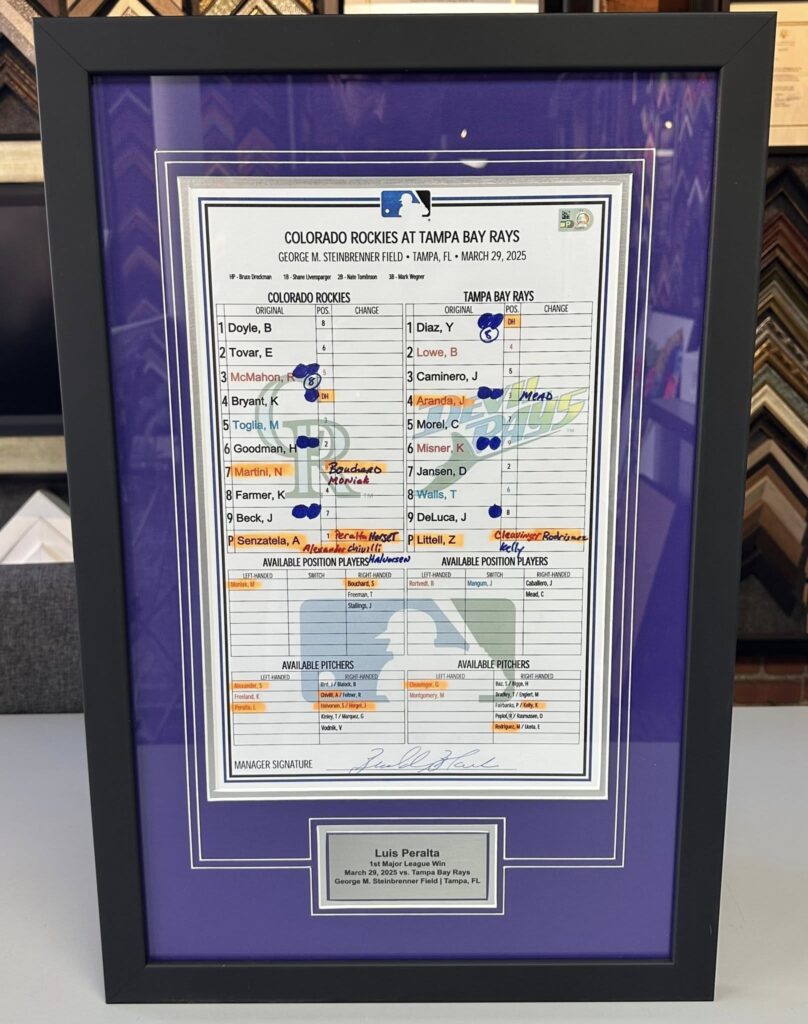 Custom Framed Colorado Rockies Lineup Cards