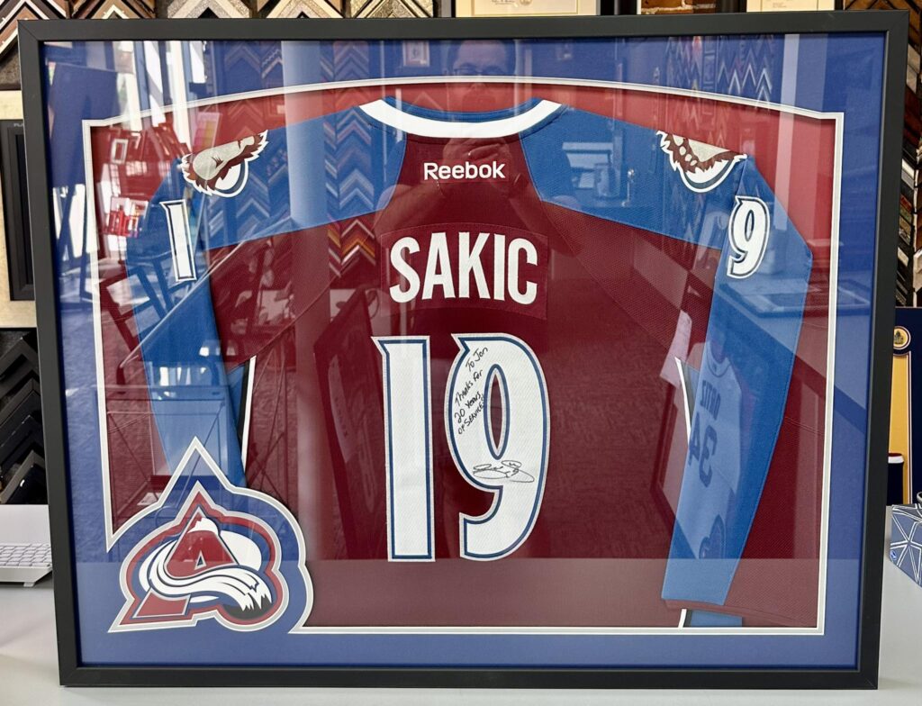 Custom Framed Joe Sakic Avalanche Jersey