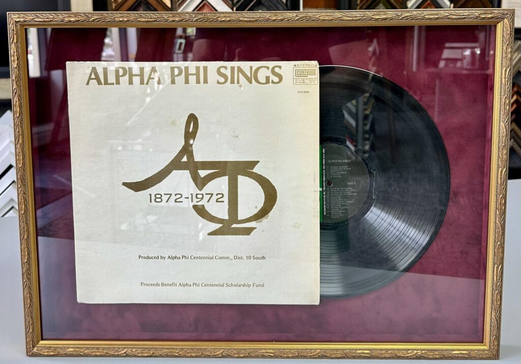 Framed Vintage Alpha Phi Record Shadowbox