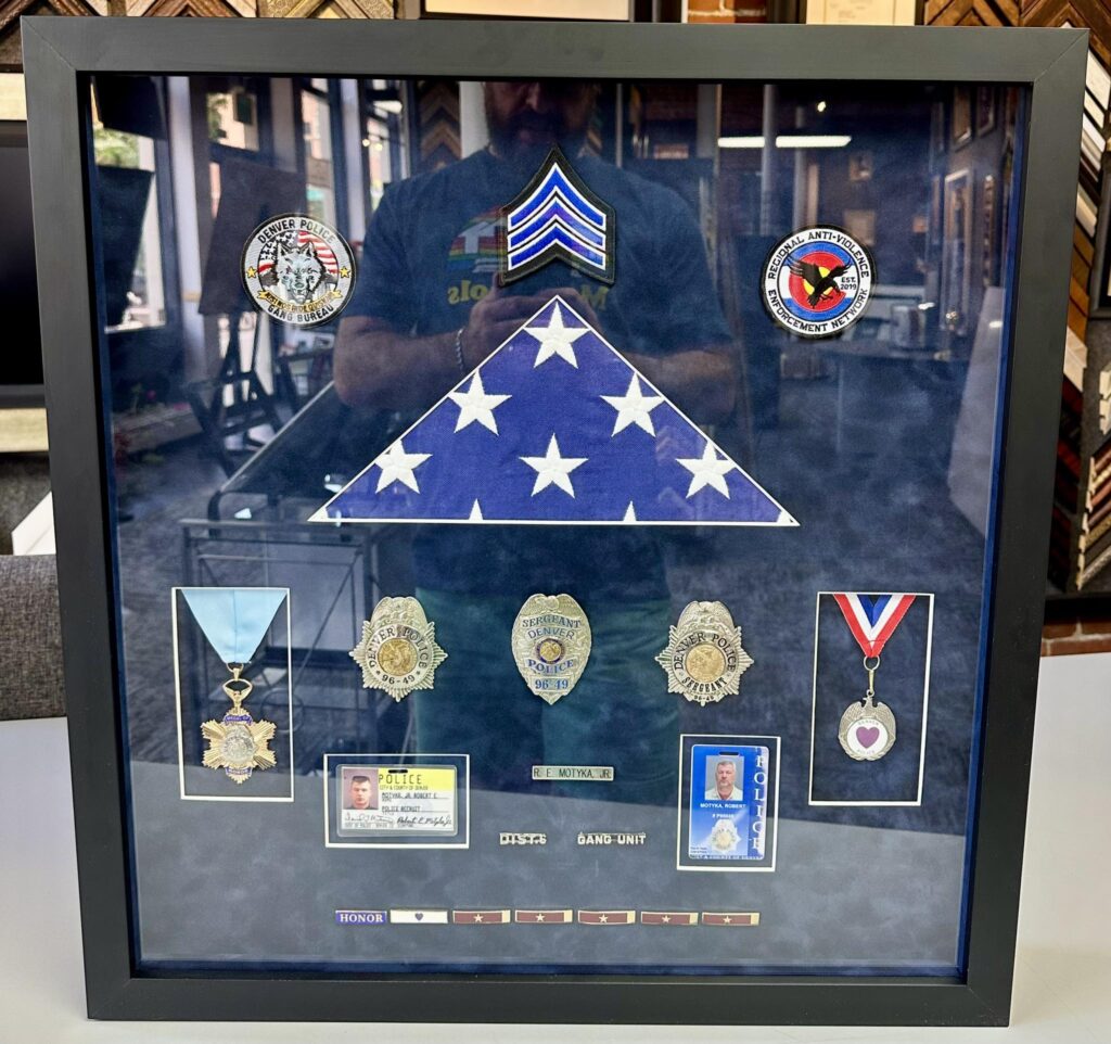 Custom Framed Police Retirement Shadowbox
