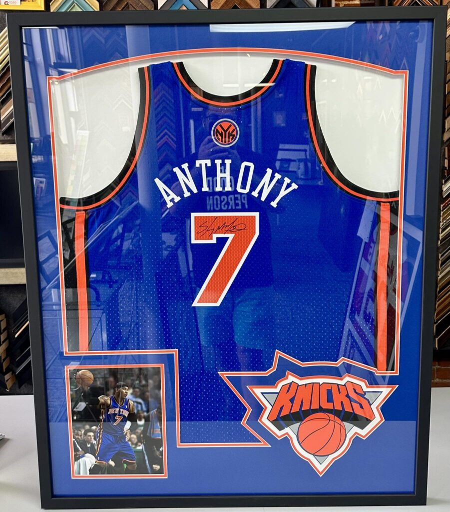 Custom Framed Carmelo Anthony Knicks Jersey