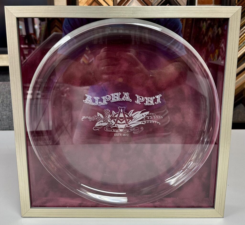 Custom Framed Alpha Phi Glass Platter