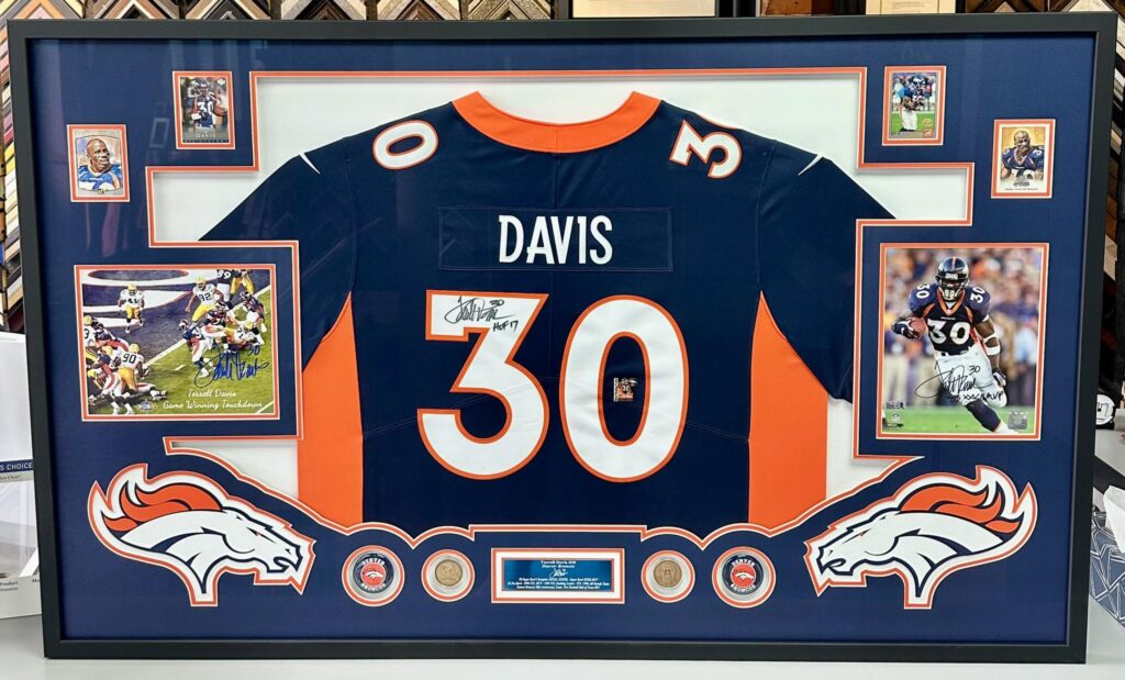 Custom Framed Terrell Davis Broncos Jersey