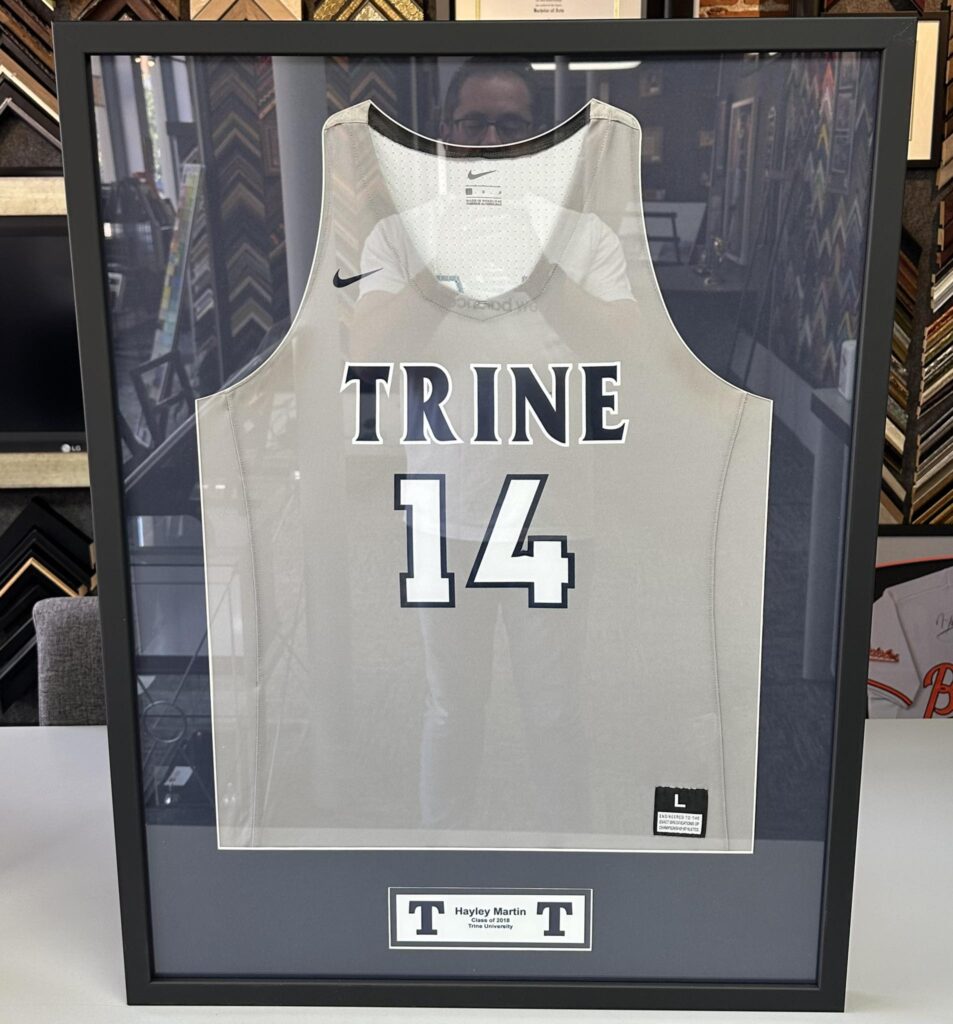 Custom Framed Trine University Jersey