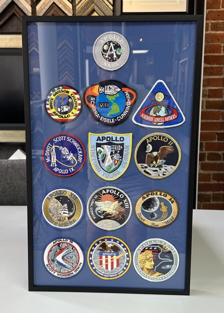 Custom Framed Nasa Apollo Mission Patches