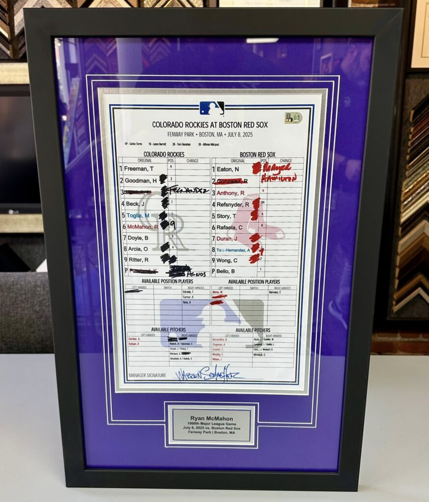 Framed Colorado Rockies Lineup Cards