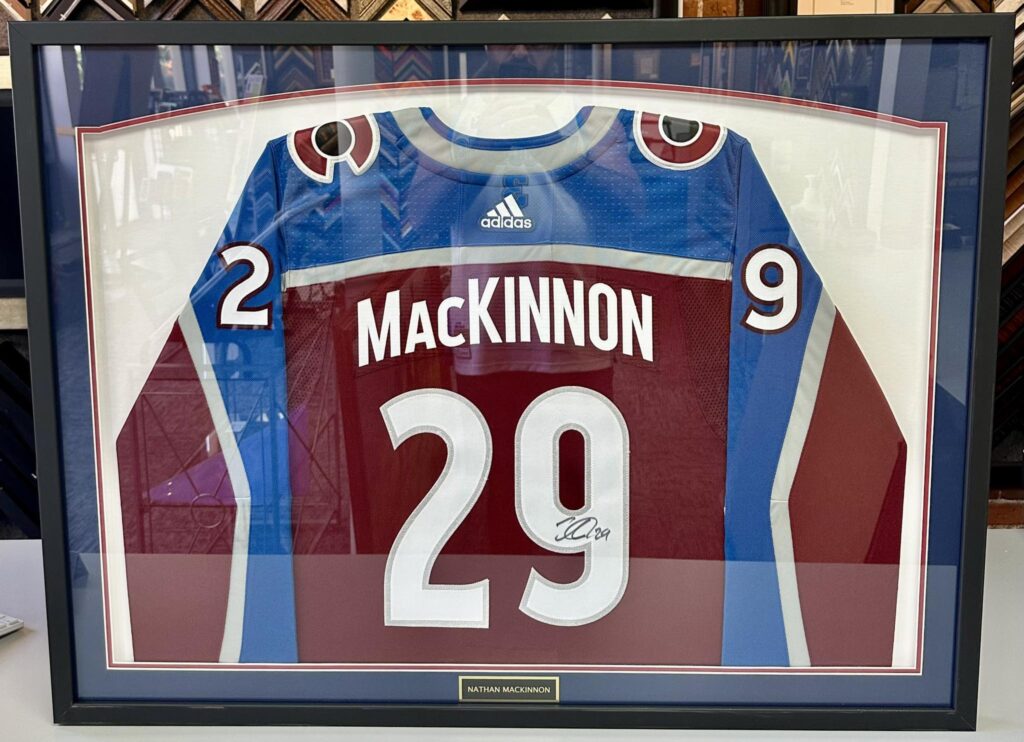 Framed Nathan MacKinnon Avalanche Jersey