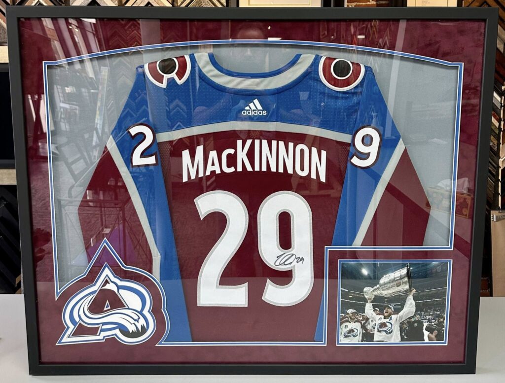 Framed Nathan MacKinnon Jersey for Morgan Rose