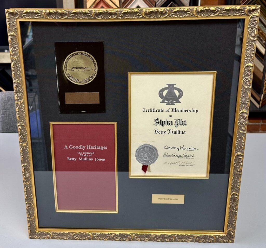 Alpha Phi Custom Framed Shadowbox 