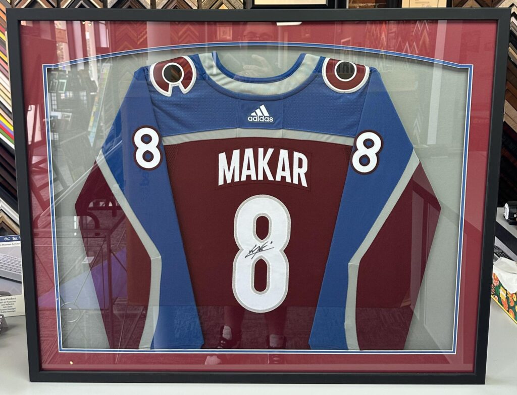 Custom Framed Cale Makar Avalanche Jersey