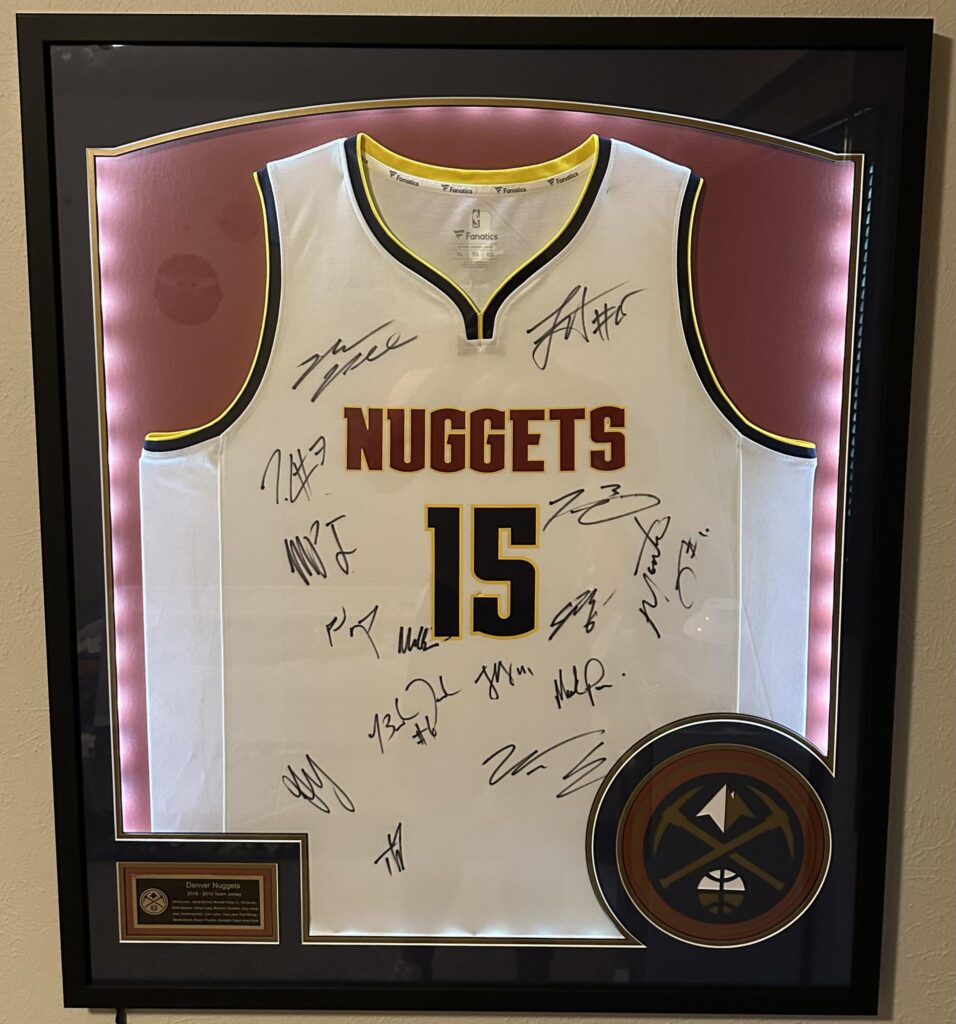 Custom Framed Nuggets Team Signed Jersey