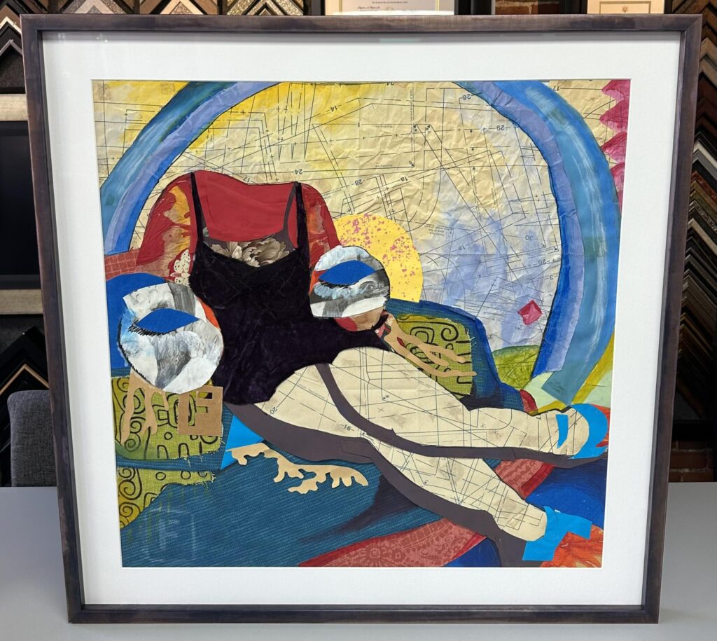 Custom Framed Mixed Media Artwork