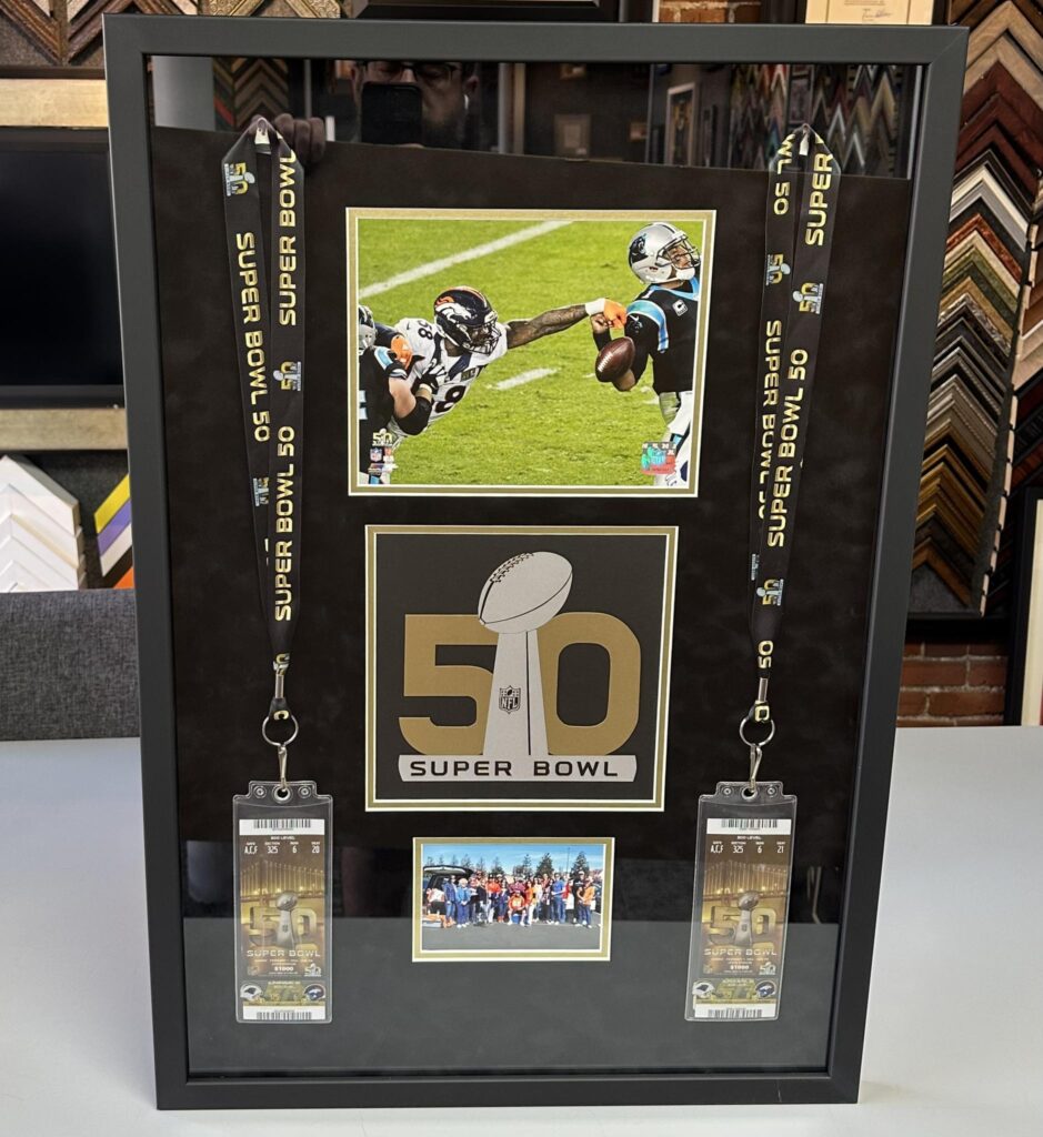 Custom Framed Super Bowl 50 Broncos Shadowbox