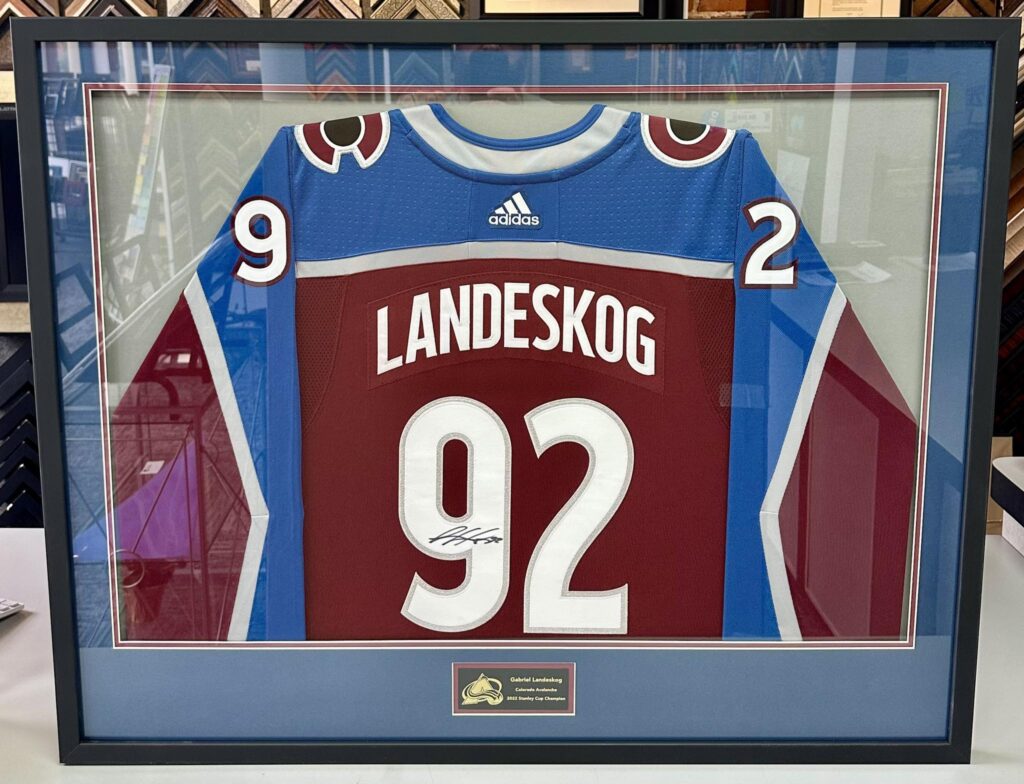 Custom Framed Gabriel Landeskog Avalanche Jersey