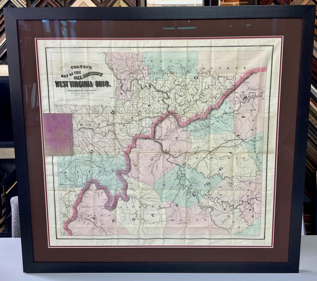 Custom Framed Oil District Map 