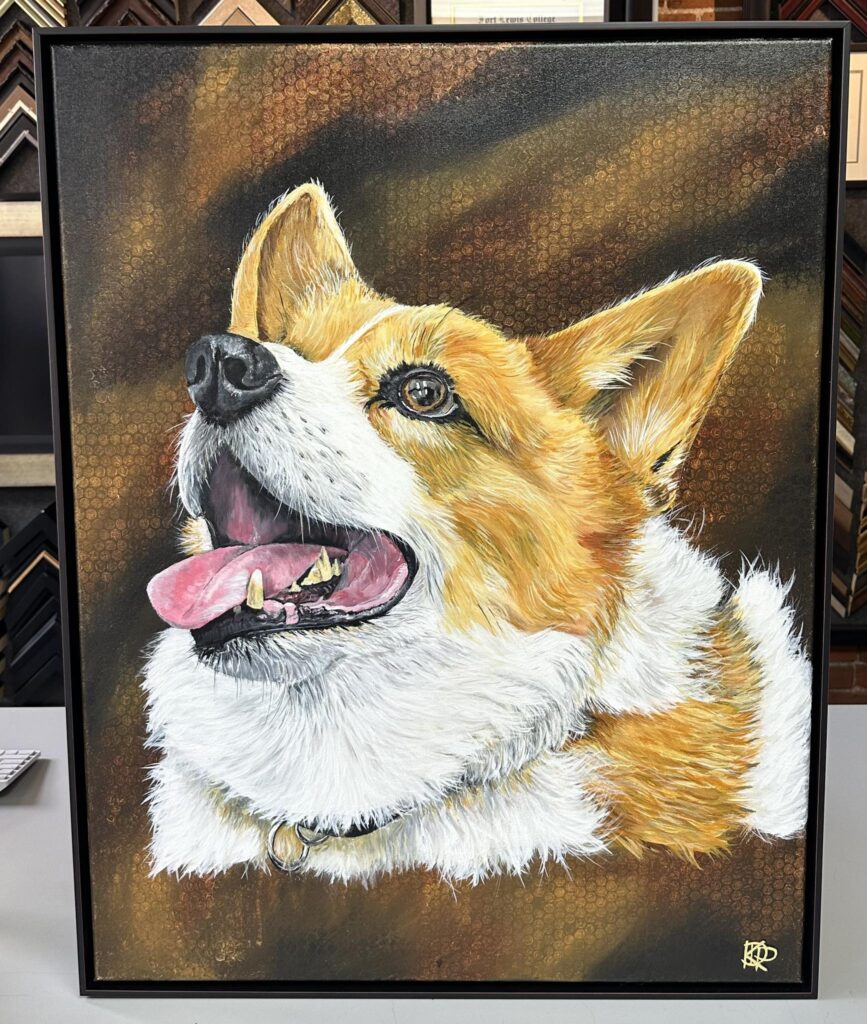 Dog Painting on Canvas | Float Frame