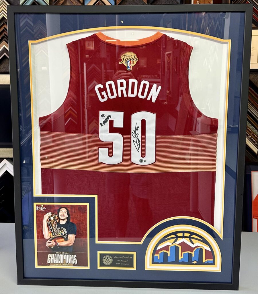 Custom Framed Aaron Gordon Nuggets Jersey