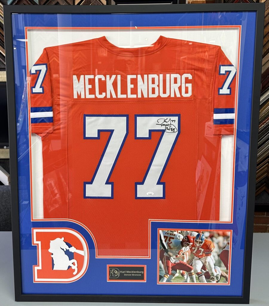 Custom Framed Karl Mecklenburg Broncos Jersey