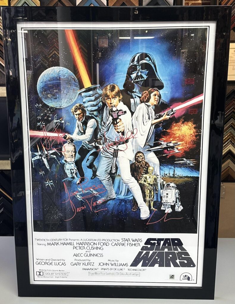 Custom Framed Cast Signed Star Wars Poster