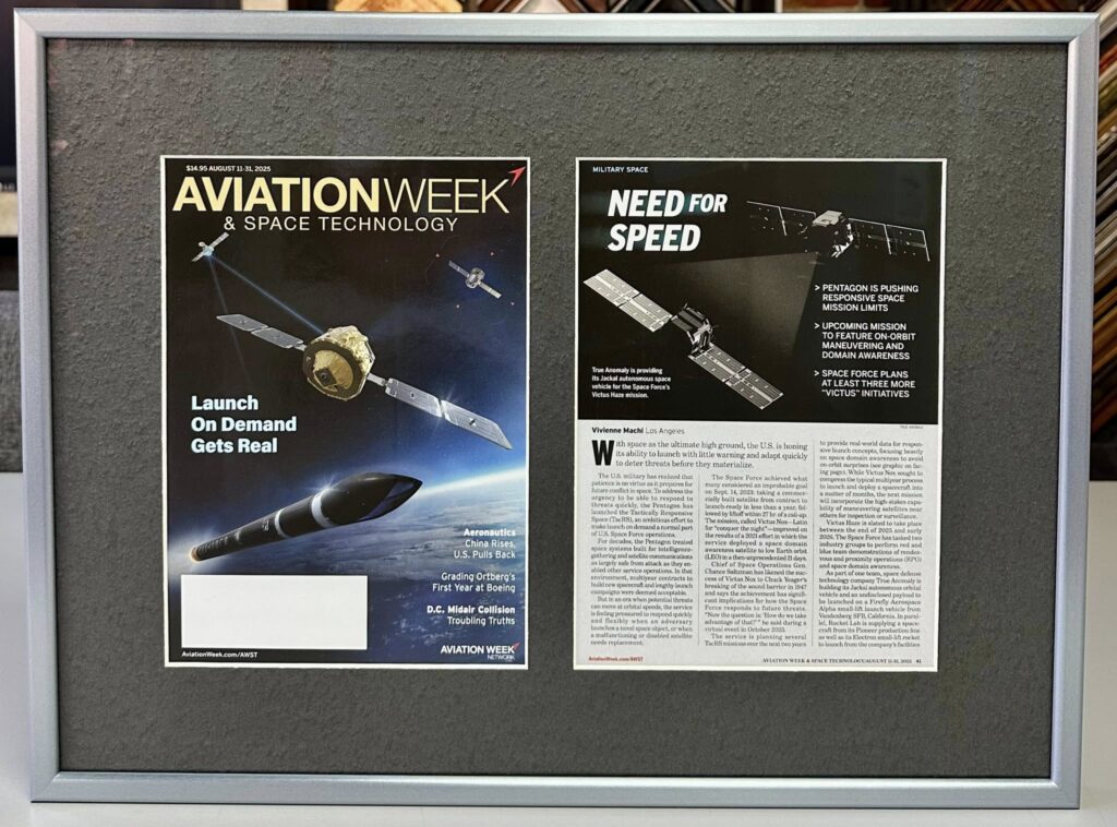 Custom Framed Aviation Week Magazine