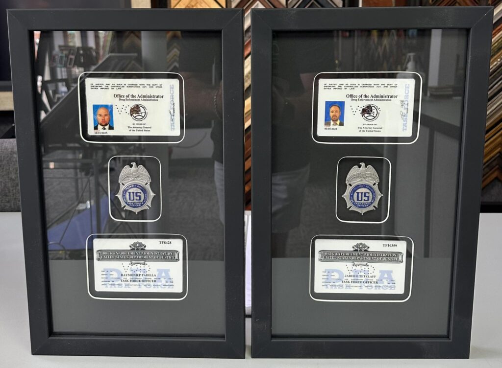 Custom Framed DEA Shadowboxes 