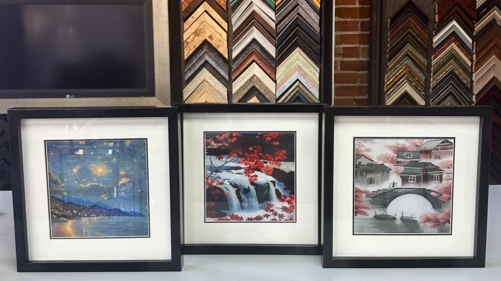 Custom Framed Asian Silk Embroidery Art 